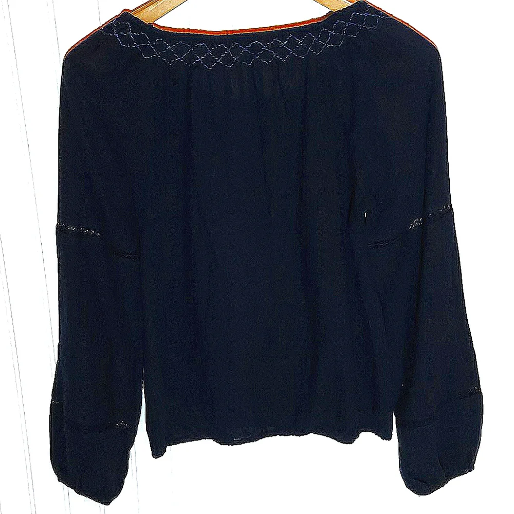 Abercrombie & Fitch navy blue blouse sz XS - Picture 5 of 10